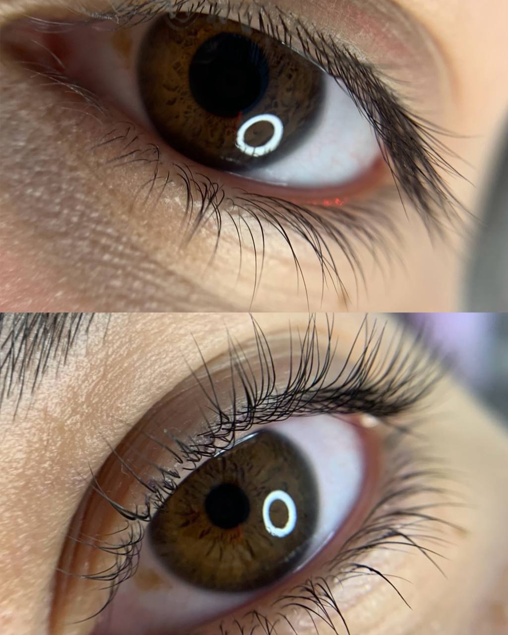 Ламинирование ресниц — до и после